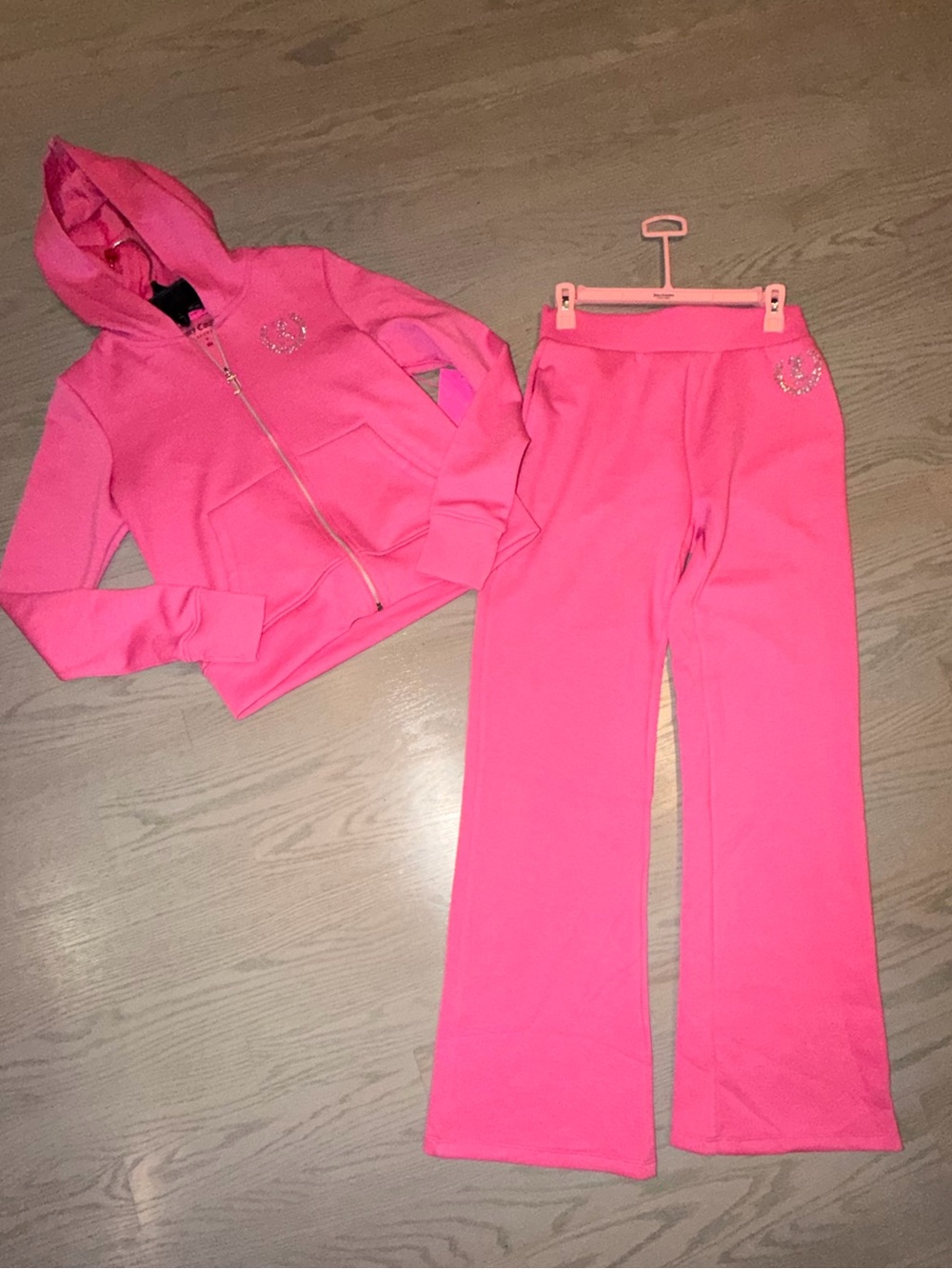 Juicy Couture Bright Pink Hoodie & Flared Joggers Set